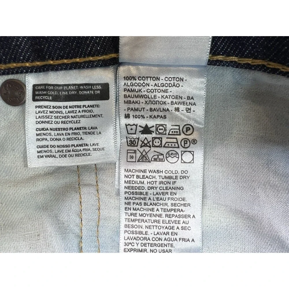 Levis 512 Slim Taper Flex Eco Stretch Denim Dark Blue Mens Size 36x34 New